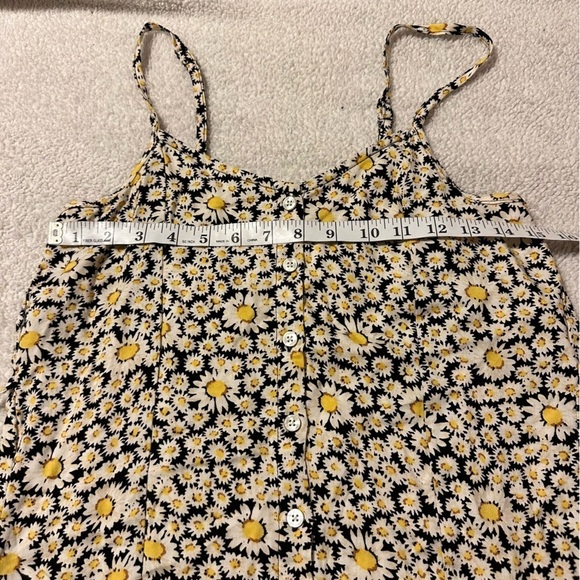 American Eagle AE Floral Button-Front V-Neck Mini Dress Sunflower - Picture 9 of 11